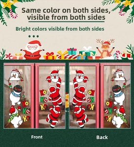 Double-sided Christmas window stickers with Santa, snowman and HO HO HO design motifs