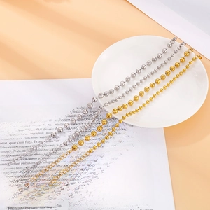 Minimalist gold and silver titanium steel beaded chain bracelet with adjustable link