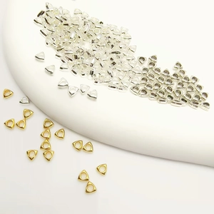 Triangle silver and gold metal spacers for DIY jewelry making of bracelets and necklaces