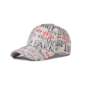 Streetwear Graffiti Print Baseball Cap Adjustable Metal Buckle Punk Hip Hop Sun Hat Curved Brim For Men And Women