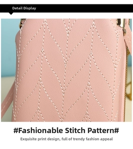 Detail showing pink pebble leather texture with white stitching and gold metal buckles