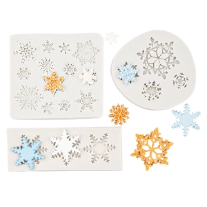 Driedelige sneeuwvlok siliconen mal set voor fondant taarten en kerst DIY ambacht