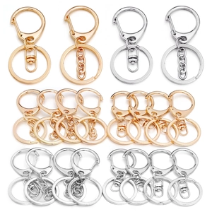 D Shaped Lobster Clasp Key Rings Alloy DIY Jewelry Making Findings Craft Keyring Buckles Electroplated