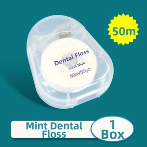 50m mint dental floss in portable clear case for professional oral hygiene care