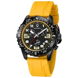 Cronografo Multifunzionale Orologio Sportivo Al Quarzo Da Uomo Con Cinturino In Silicone Cassa In Lega Luminoso Impermeabile
