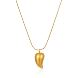 18K gold plated stainless steel teardrop pendant necklace with sleek snake chain