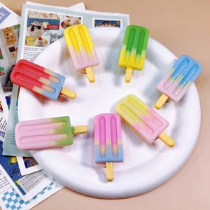 Popsicle Ice Cream Hair Clips Resin Gradient Color Duckbill Hairpins Summer Cute Hair Accessories For Girls Women