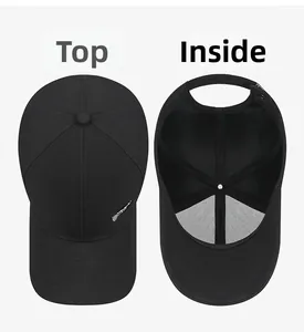 Dettaglio del cappello da baseball in cotone che mostra la corona e la fascia interna