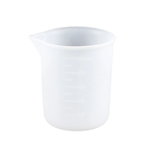 100ml translucent silicone measuring cup with clear scale marks for resin DIY projects