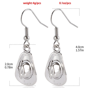 Spécifications de taille pour boucles d'oreilles chapeau de cowboy argentées avec poids