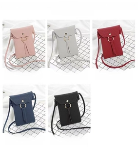Litchi texture crossbody phone bags for women shown in five distinct color variants