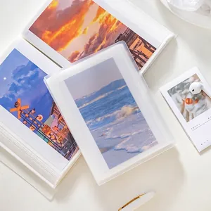 Minimalist frosted PP photo album with high-transparency pockets for polaroids and cards