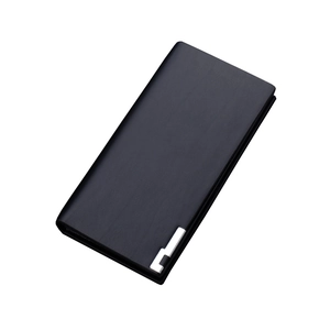 Portefeuille long noir pour homme en cuir texturé avec détail en métal chic