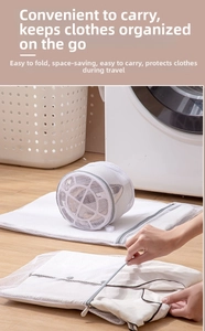 Mesh laundry bag set with hidden zipper for washing machine garment protection