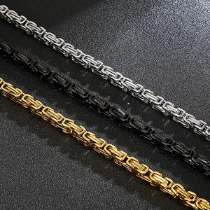 Titanium steel dragon king chain necklace in silver, gold and black finish