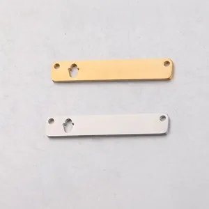Hamsa Hand Rectangular Bar Pendants Stainless Steel Hollow Double Hole Connectors For DIY Jewelry Making Craft Supplies