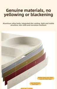 Cross-section of non-stick maifan stone medical stone coating on die-cast aluminum pan
