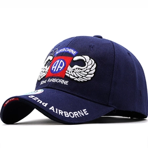Military Baseball Cap Cotton Twill 82nd Airborne Division 3D Embroidery Tactical Outdoor Sunshade Adjustable Hat