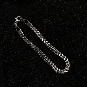Edelstahl Franco Kette Armband Quadratisch Gedreht Minimalistisch Hip Hop Schmuck Für Männer Und Frauen