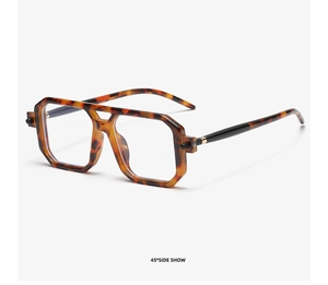 Detail shot of vintage tortoiseshell square frame sunglasses showing 45-degree side structure