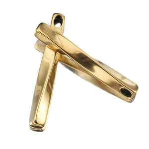 Pendentifs barre torsadée Mobius en acier inoxydable doré pour création de bijoux