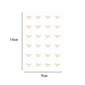 Round Thank You Stickers Transparent Gold Foil Sealing Labels For Gift Wrapping Baking Decor Wedding Party