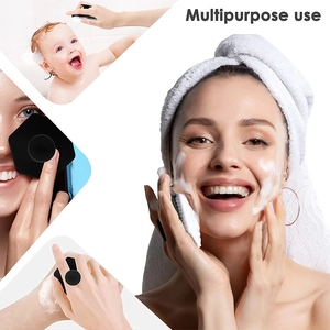 Multipurpose black silicone cleansing brush for facial care and baby bath usage