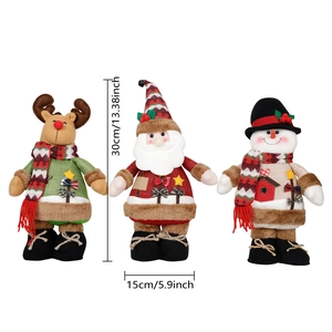 Three-piece Christmas plush set with Santa Claus, Reindeer and Snowman figures