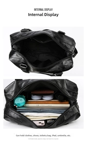 Detailed interior view of the spacious travel bag with large storage capacity and pockets