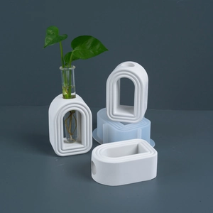 DIY geometric arch flower vase resin silicone mold for hydroponic plant home decoration