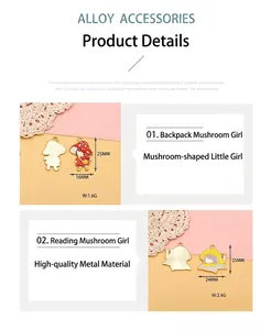 Cute enamel mushroom girl charms for DIY jewelry making in two unique designs