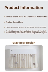 Linen air conditioner wind deflector with plush bear and installation dimensions