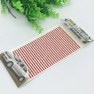 Self-adhesive 3mm large red acrylic crystal rhinestone sticker sheet for DIY car decor