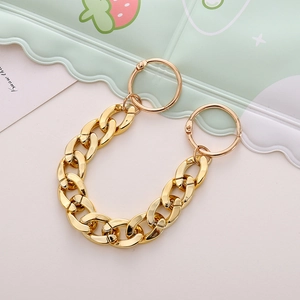 Polished gold chunky chain accessory with spring ring clasps for DIY clog decoration