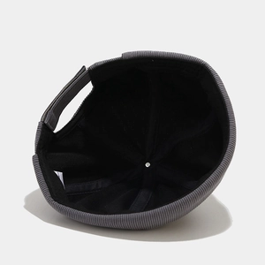 Bonnet docker en velours côtelé gris pour hommes et femmes avec doublure noire