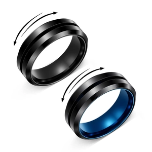Spinner Ring 304 Stainless Steel Rotatable Anxiety Stress Relief Fashion Jewelry For Men Cool Minimalist