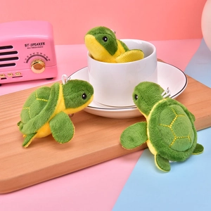 Plush Sea Turtle Keychain Cute Cartoon Animal Bag Pendant Soft Stuffed Tortoise Ornament Backpack Accessory Charms Gift