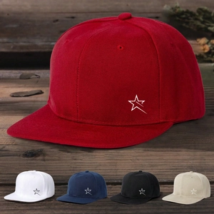 Flat Brim Baseball Cap Star Pattern Snapback Hat Adjustable Hip Hop Outdoor Sun Protection Breathable Polyester Unisex
