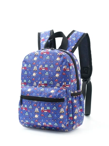 Blauer 3D-Rucksack mit Cartoon-Auto-Motiv, gepolsterten Trägern und Netzfächern
