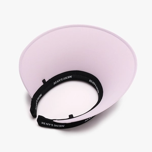 UV protection PVC wide brim sun hat for women in lavender purple with elastic head band