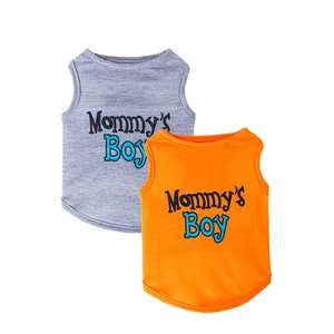 Pet Dog Vest Mommy's Boy Letter Print Sleeveless Puppy Tank Top Breathable Polyester Apparel For Small Medium Dogs Cats