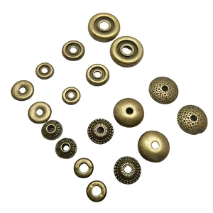 Assorted vintage bronze wheel spacer beads and alloy charms for DIY jewelry making