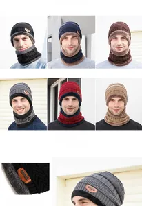 Vue détaillée de la doublure polaire et du tricot pour bonnet et écharpe d'hiver