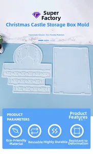 Macro view of Eid castle silicone mold for storage box with star and moon patterns