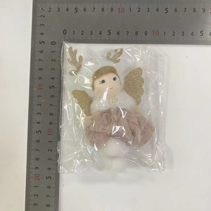 Christmas angel plush pendant with deer antlers and wings measuring 17cm in height