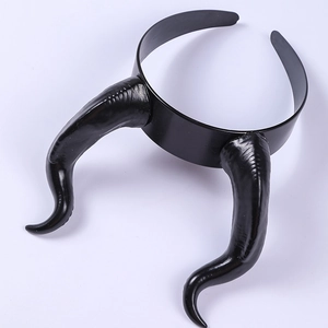 Matte black Maleficent devil horn headband for Halloween cosplay and costume parties