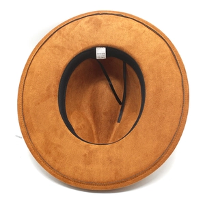 Classico cappello da cowboy marrone in finta pelle scamosciata a tesa larga per uomo e donna