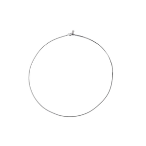 Minimalist 55cm silver stainless steel snake chain necklace for layering on white background