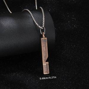 Vintage bronze whistle pendant necklace in stainless steel with 0.68cm width dimension