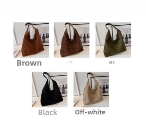 Collection of large capacity frosted suede tote bags in five earthy neutral color options